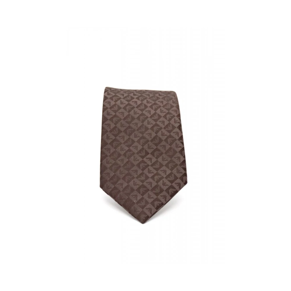 Emporio Armani Brun 7.5Cm Slips Med Tryckt Logotyp Över Hela