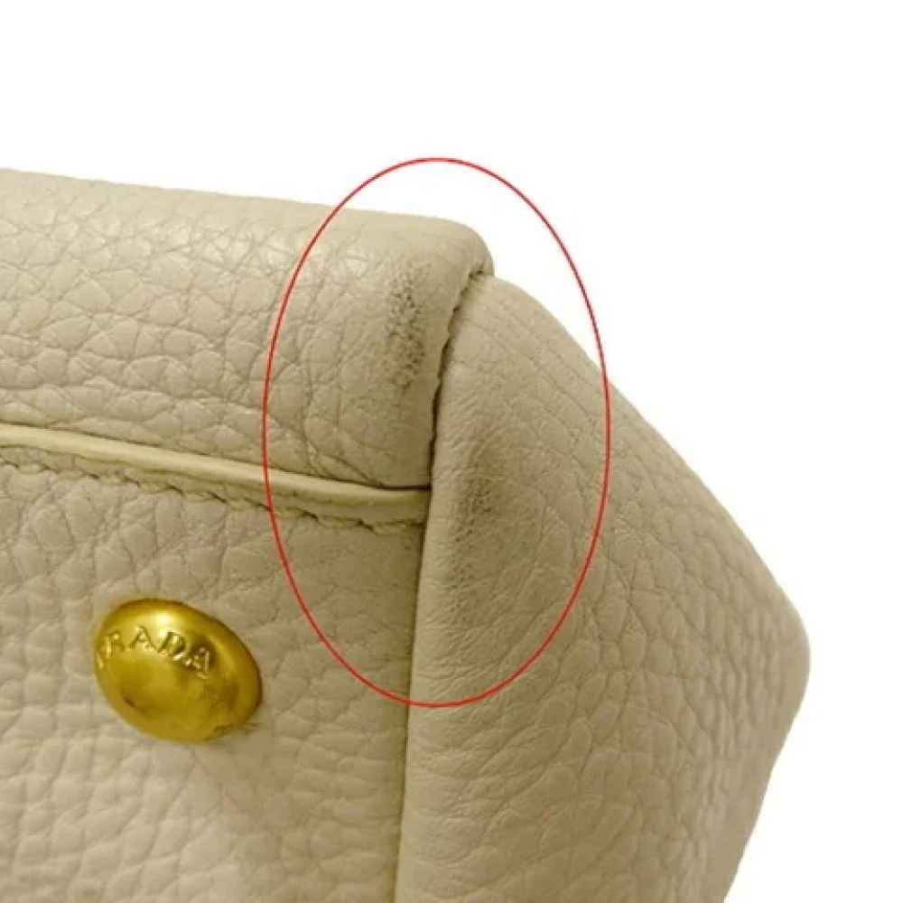 Prada Vintage Pre-owned Leather prada-bags Beige Dames