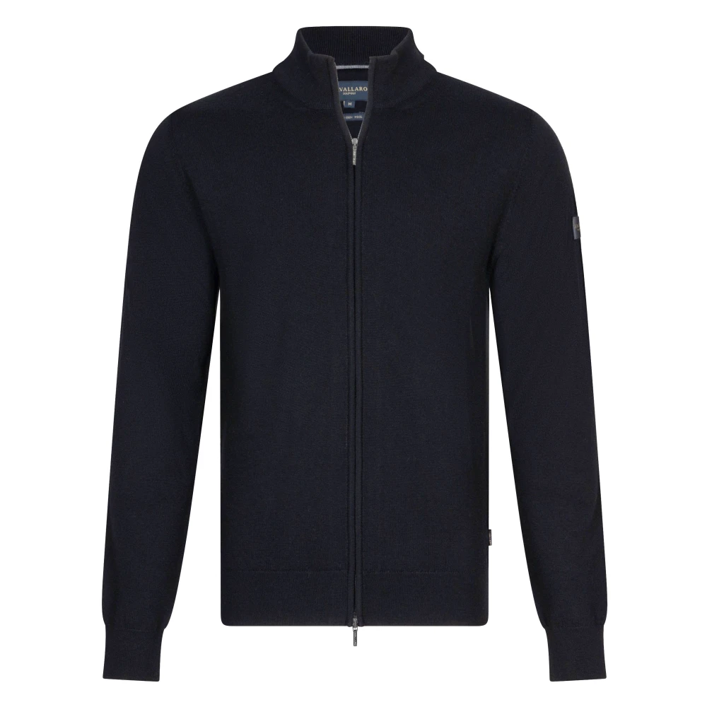 Cavallaro Merino Full Zip Cardigan Vest Zwart Black Heren