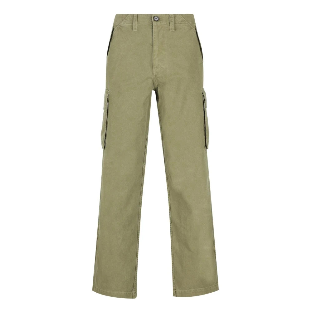 Burberry Green Cotton Cargo Trousers - Male - Straight Trousers - M - Trousers