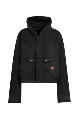 Oversized Cropped Jacka med Hög Krage