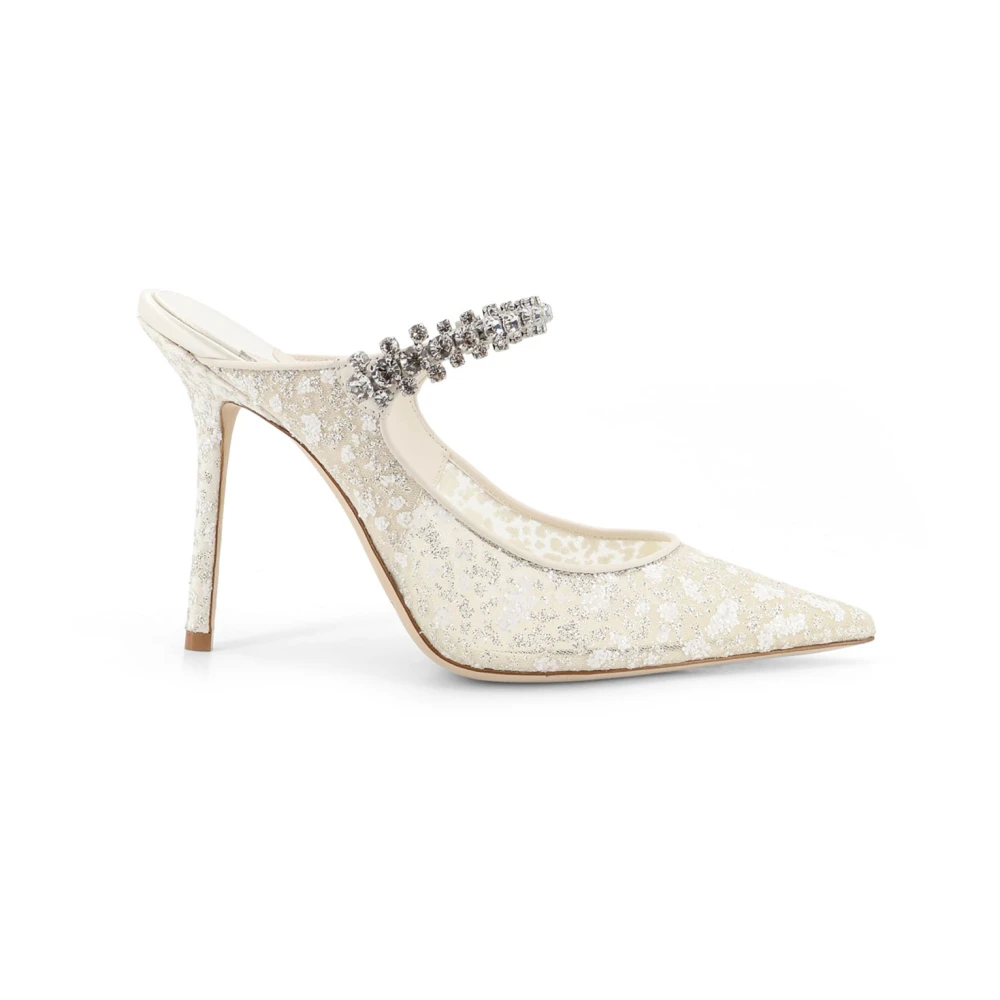 Jimmy Choo Women's Gray Heeled Mules, 4 Uk, Bing 100 Heeled Mule