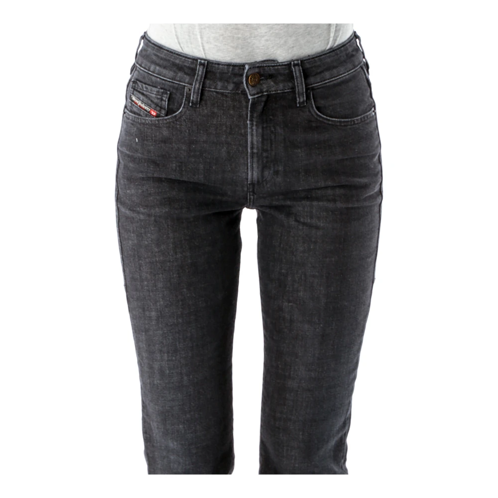 Diesel Slim Fit Mid Waist Jeans Black Dames