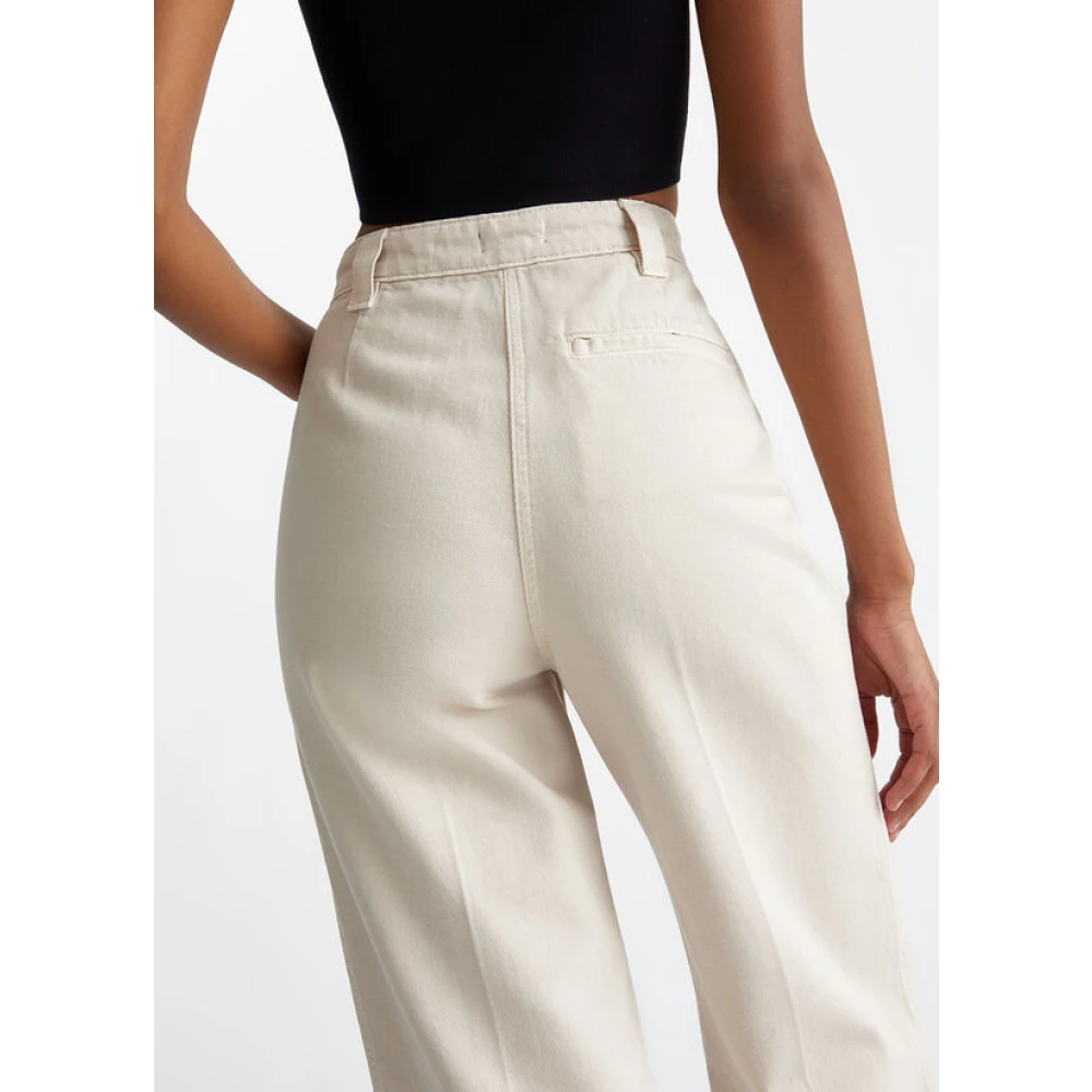 Liu Jo Rechte katoenen broek metalen detail Gray Dames