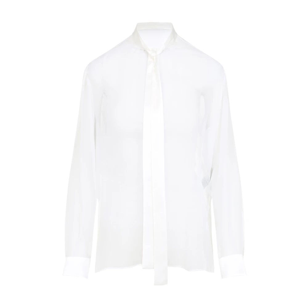 Dolce & Gabbana Camisa De Seda Blanca Blouses & Shirts Mujer Blanco S