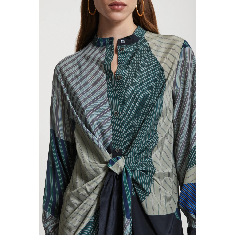 Ottod'Ame Elegante Patroonjurk met Knoop Multicolor Dames