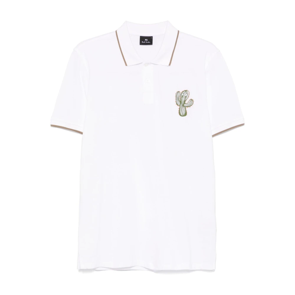 PS By Paul Smith Witte Polo Shirt met Contrasterende Rand White Heren