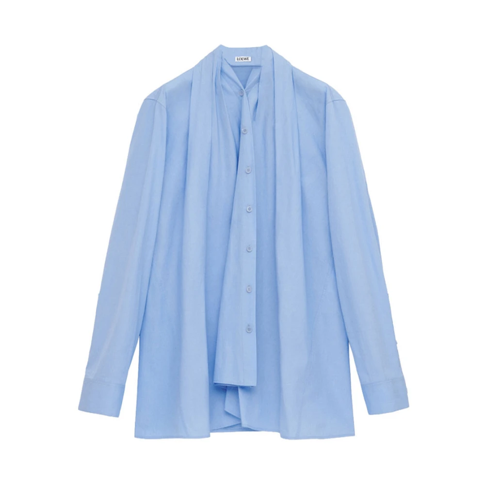 Loewe Women's Blue Shirts, S, Cotton Shirt