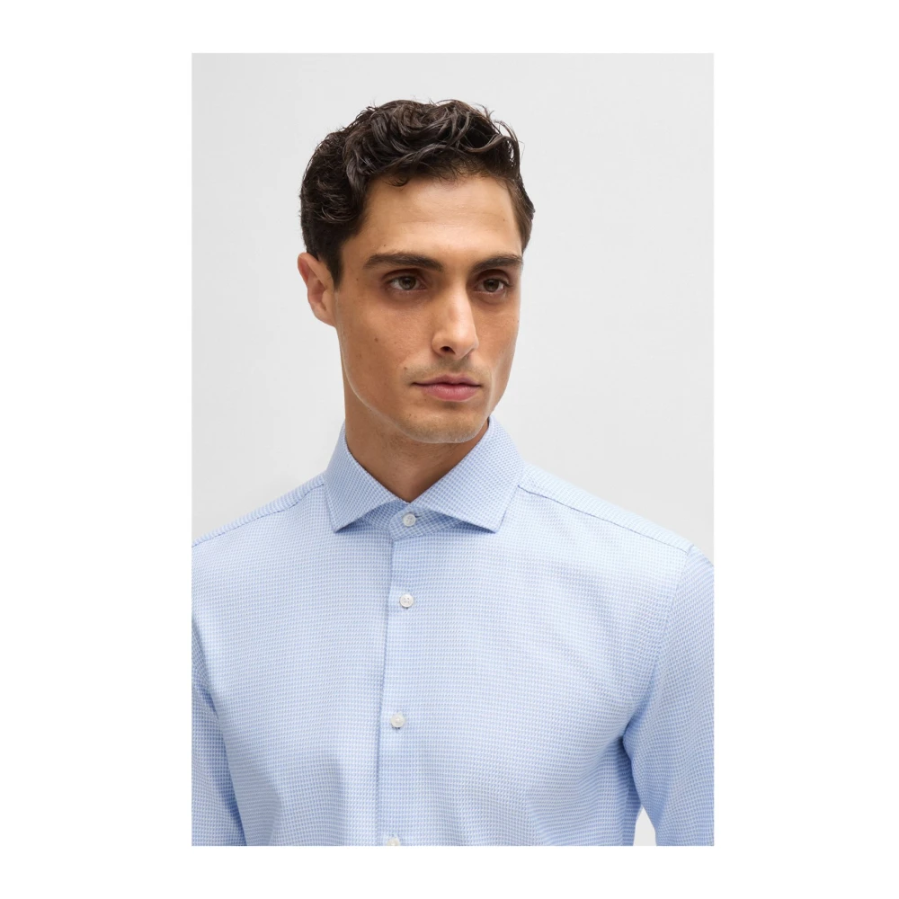 Hugo Boss Slim Fit Katoenen Overhemd Blue Heren