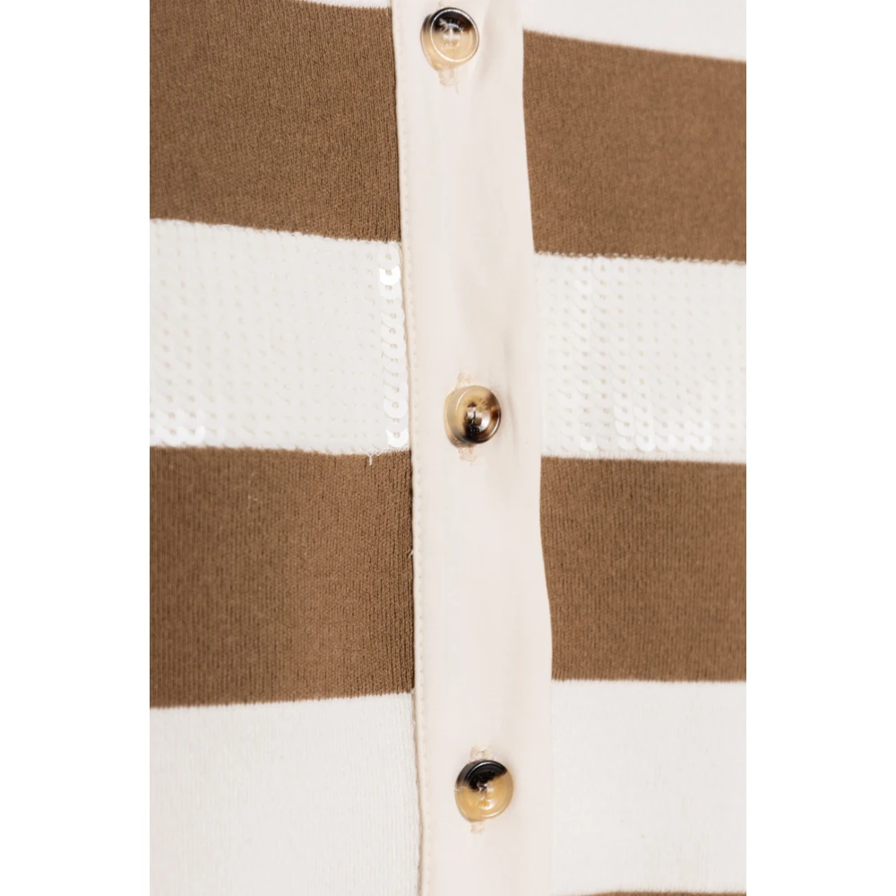Max Mara Jurk met streepmotief Brown Dames