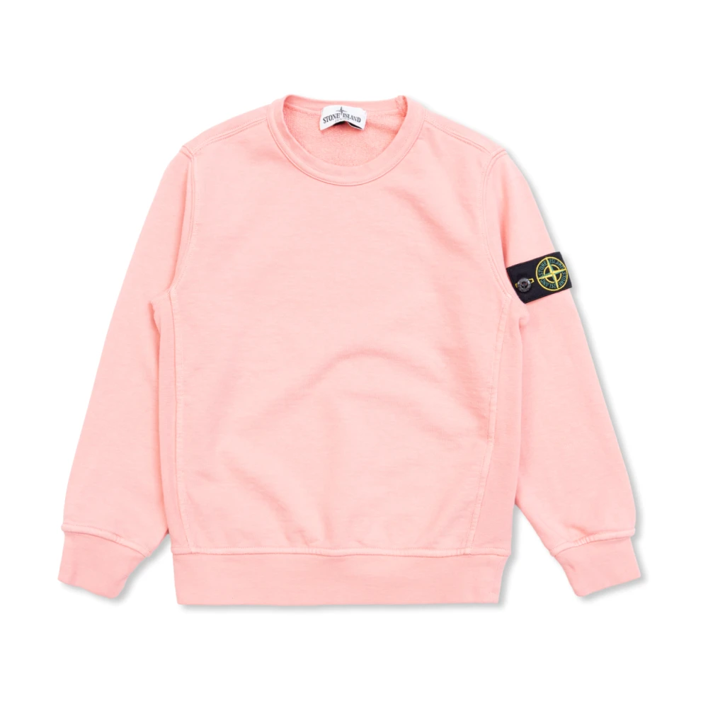 Stone Island Pink Kids Sweatshirts, Unisex, 8 Y, Sweatshirt With Logo Patch