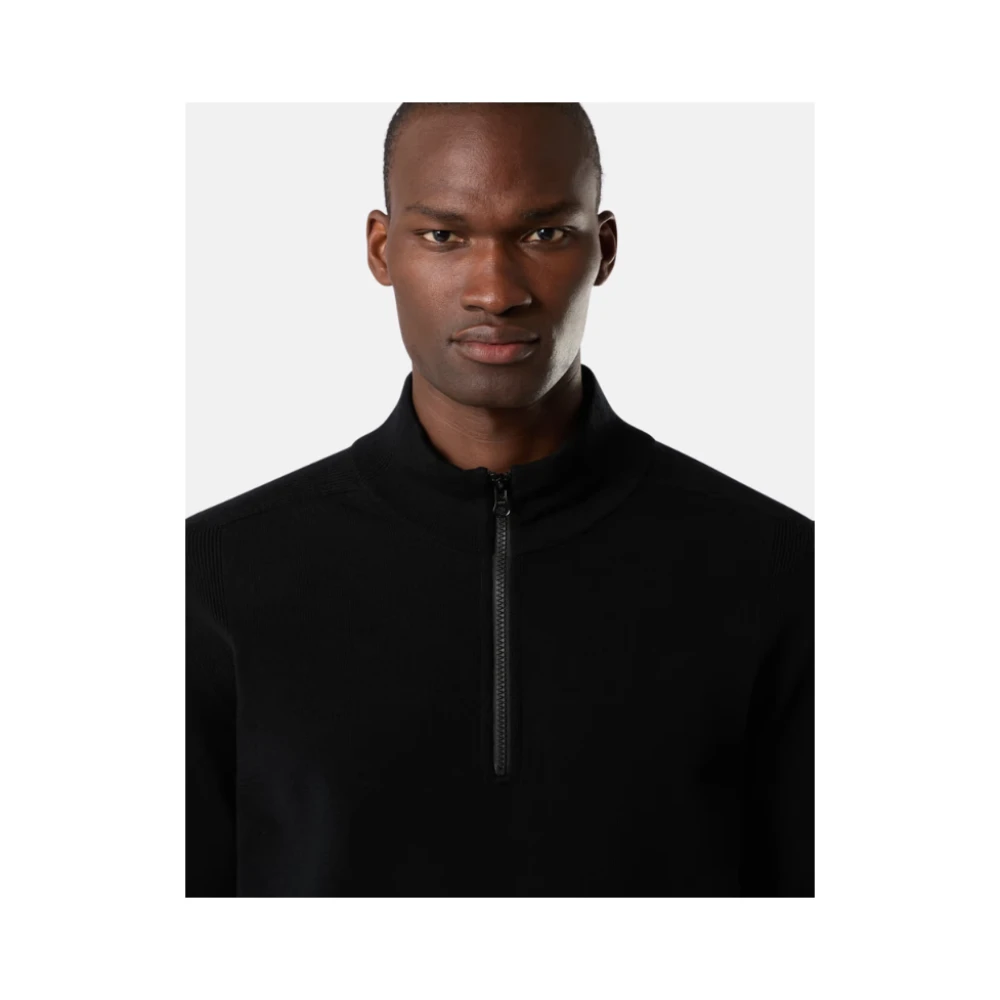 Stone Island RWS-gecertificeerde Wol Half Zip Sweater Black Heren