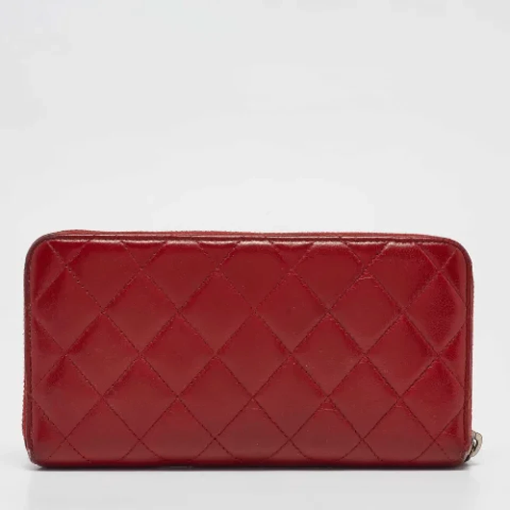 Chanel Vintage Pre-owned Leather wallets Red Dames