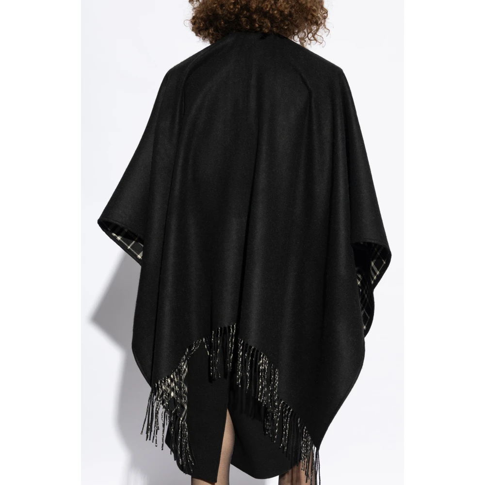 Burberry Wollen Poncho Black Dames