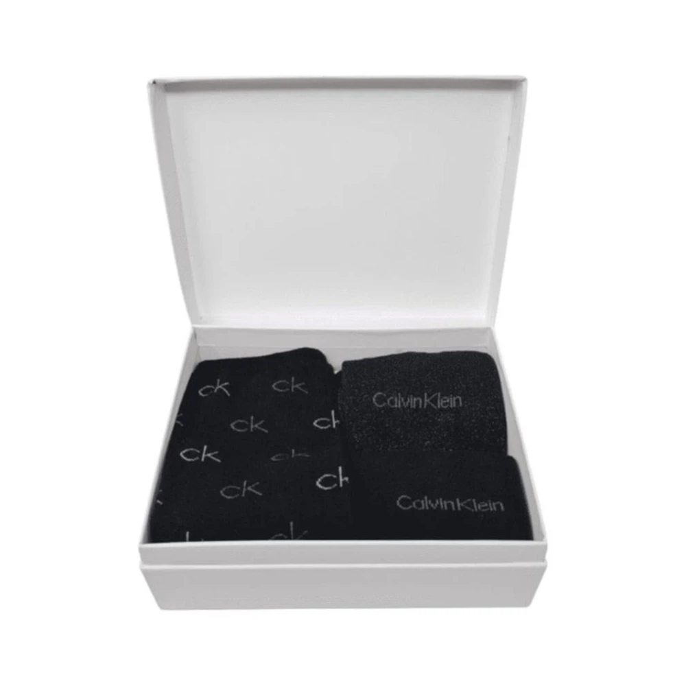 Calvin Klein Zwarte Katoenen Crew Sokken 3-Pack Black Heren