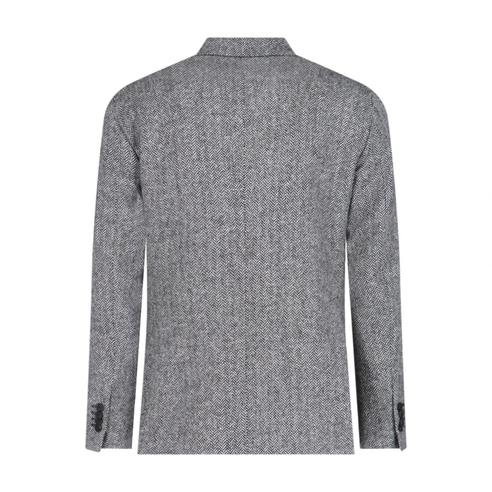 Tagliatore Grijze Herringbone Blazer Jas Gray Heren