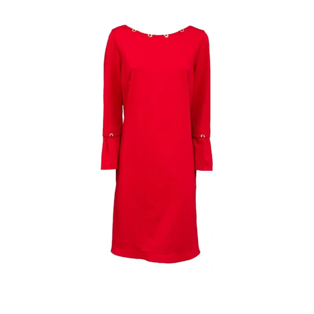 Cavalli Class Rode Jersey Jurk met Gouden Metalen Applicaties Red Dames