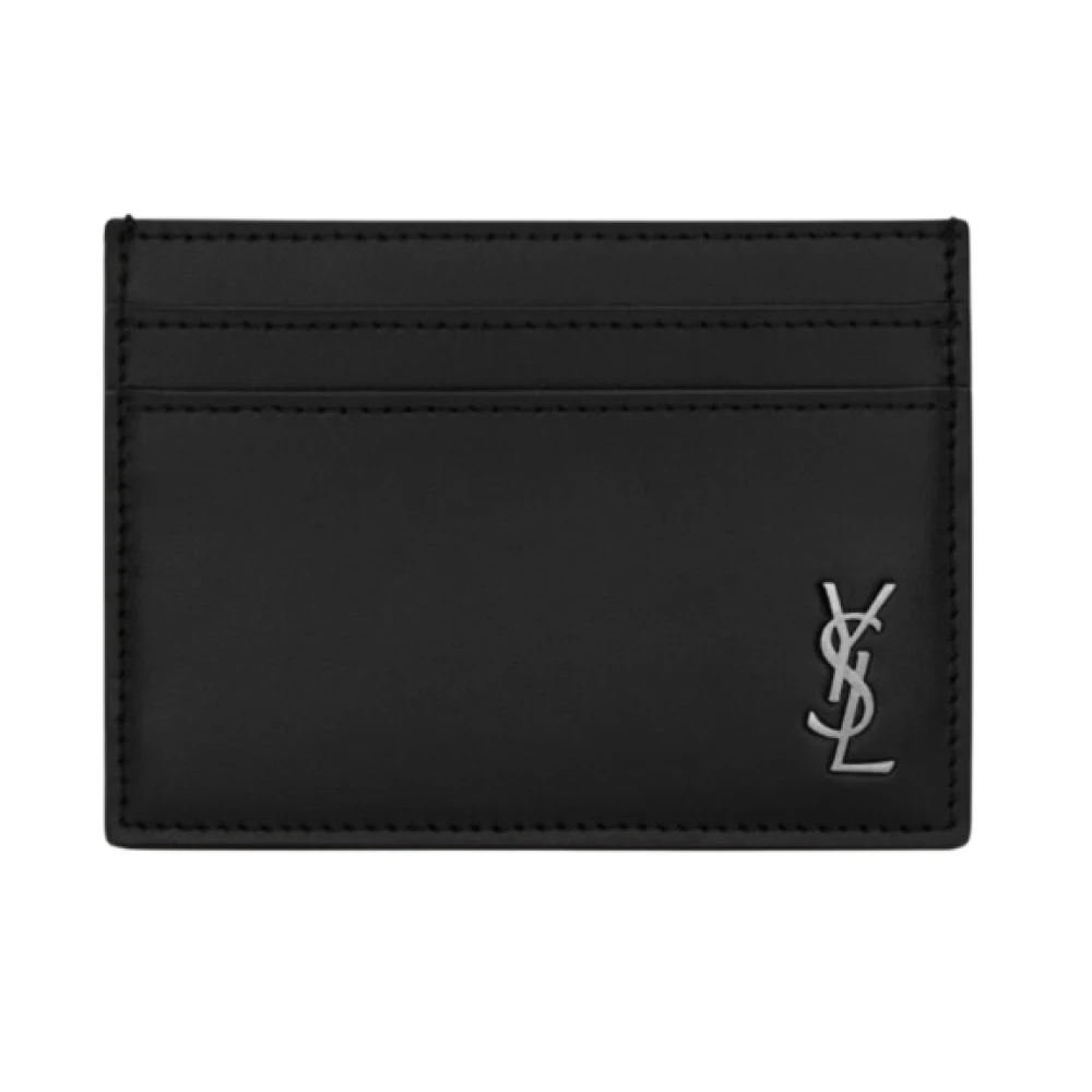 Saint Laurent Zwarte Portemonnees voor Mannen Black Heren