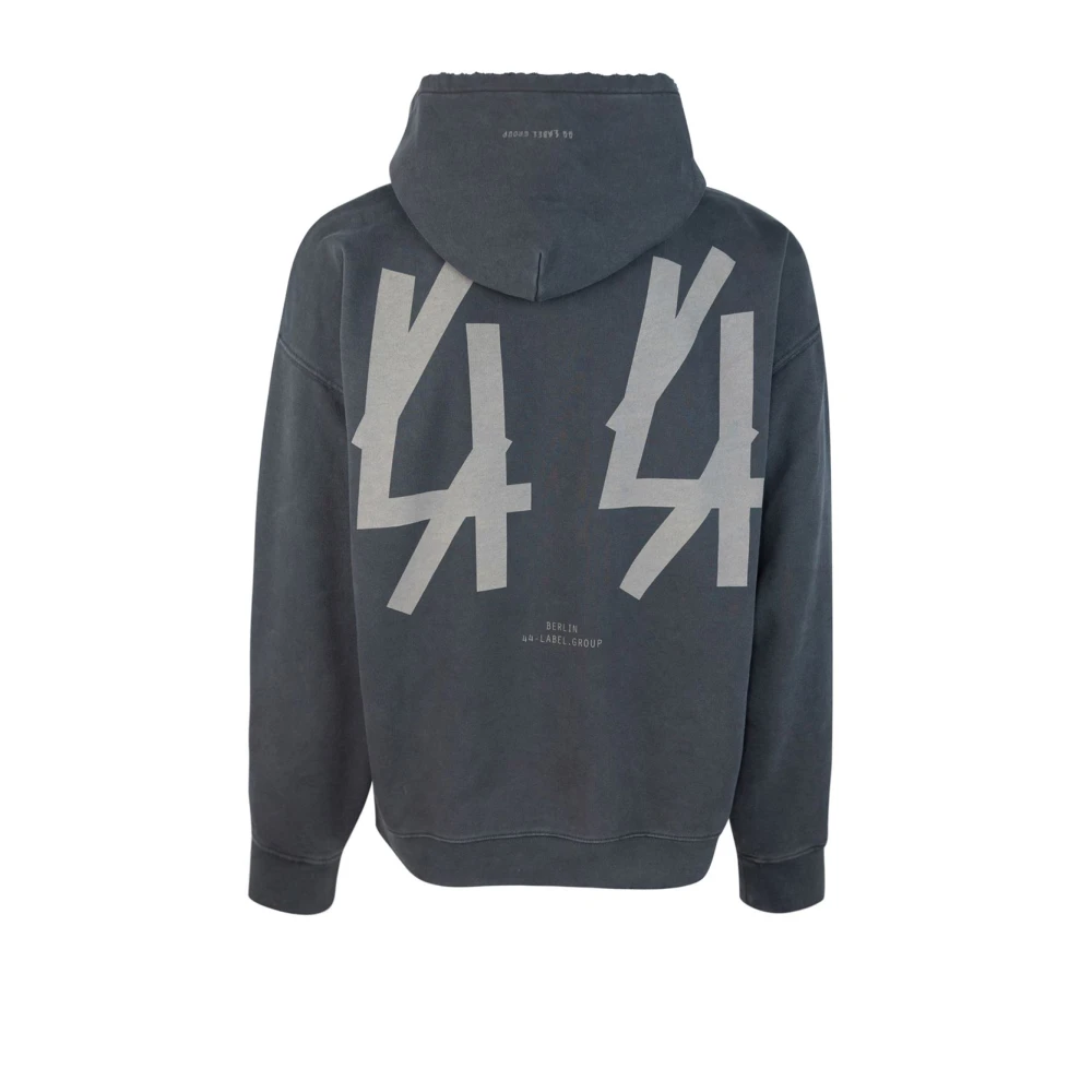 44 Label Group Hoodie met capuchon en kangoeroezak Gray Heren