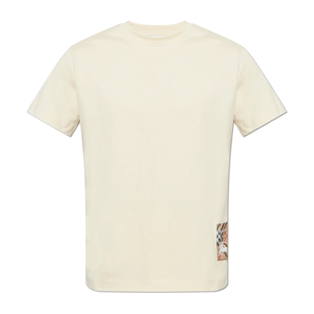 Burberry Mens Beige T-Shirts T-Shirt With Logo Medium | Miinto