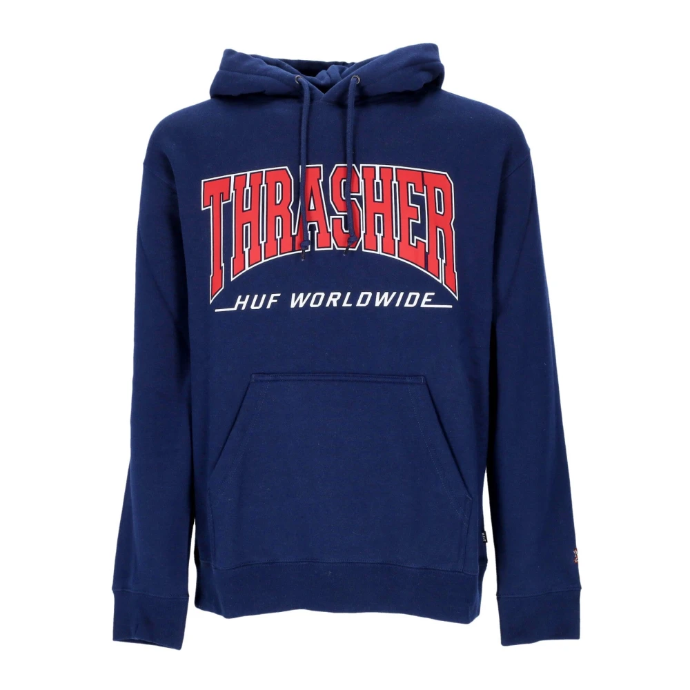 HUF Navy Thrasher Heren Hoodie Sweatshirt Blue Heren