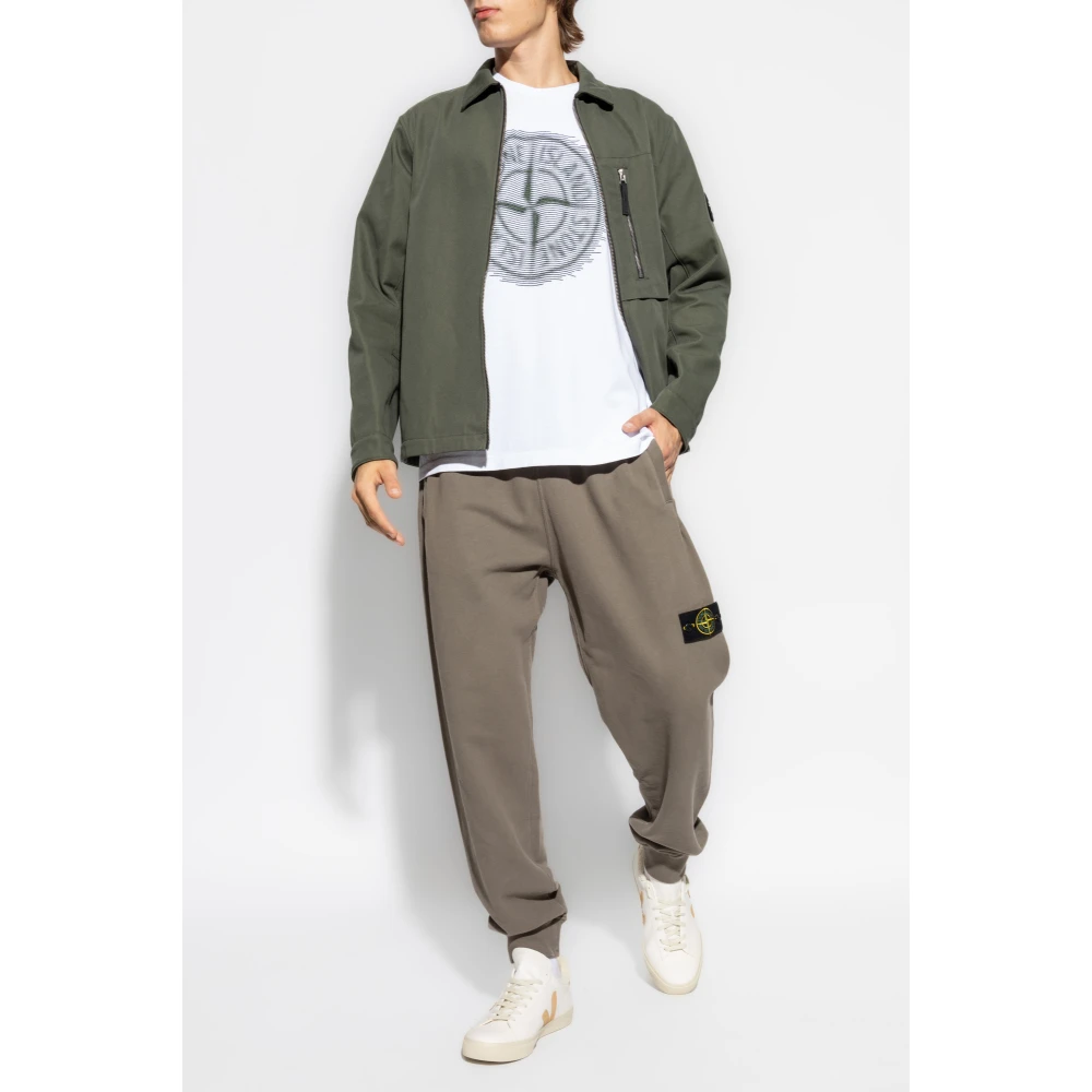 Stone Island Jas met logo Green Heren