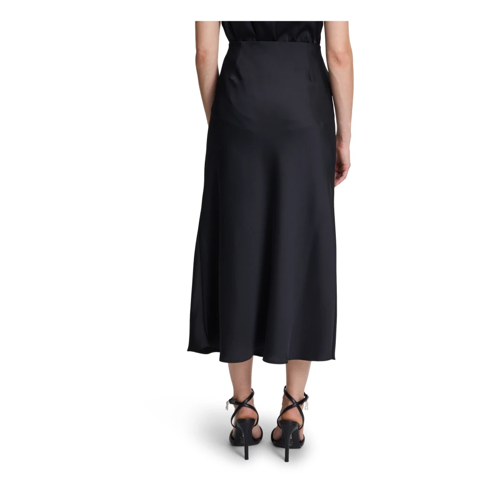 Vera Mont Satin Midi Rok Black Dames