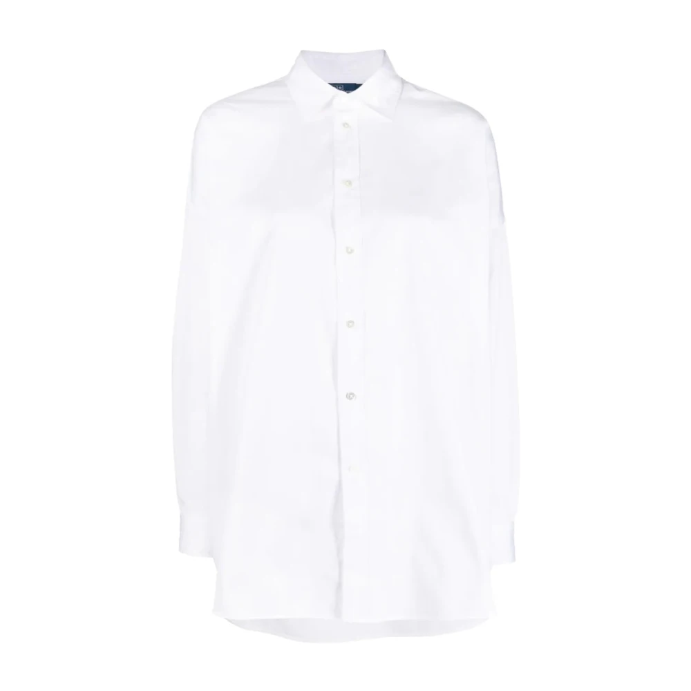 Polo Ralph Lauren Witte Knoop Voorkant Shirt Casual Stijl White Dames