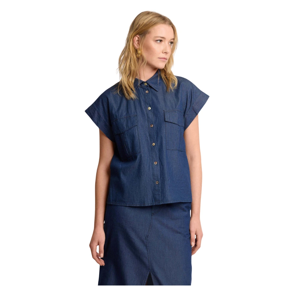 Kocca Donna Blu - Elegante Sa In Cotone Per Ogni Occasione - Blouses & Shirts - Xs