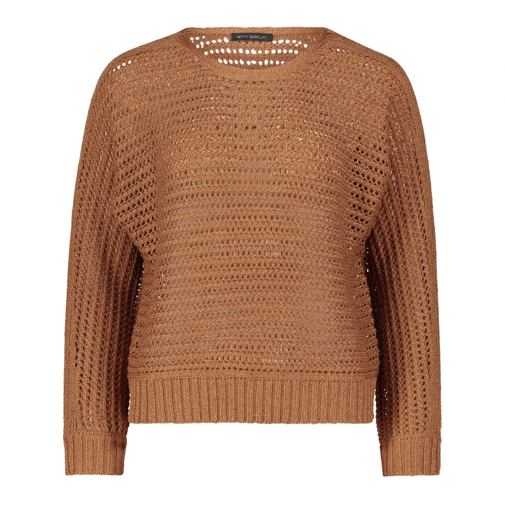 Betty Barclay Glitterende Batwing Sweater met Boothals Brown Dames