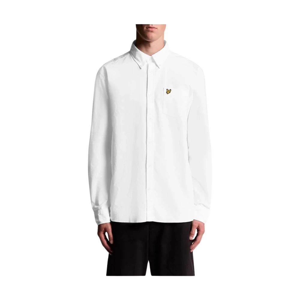 Lyle & Scott Men's White Classic Long Sleeve Cotton Shirt - Casual Shirts - M- Shirts