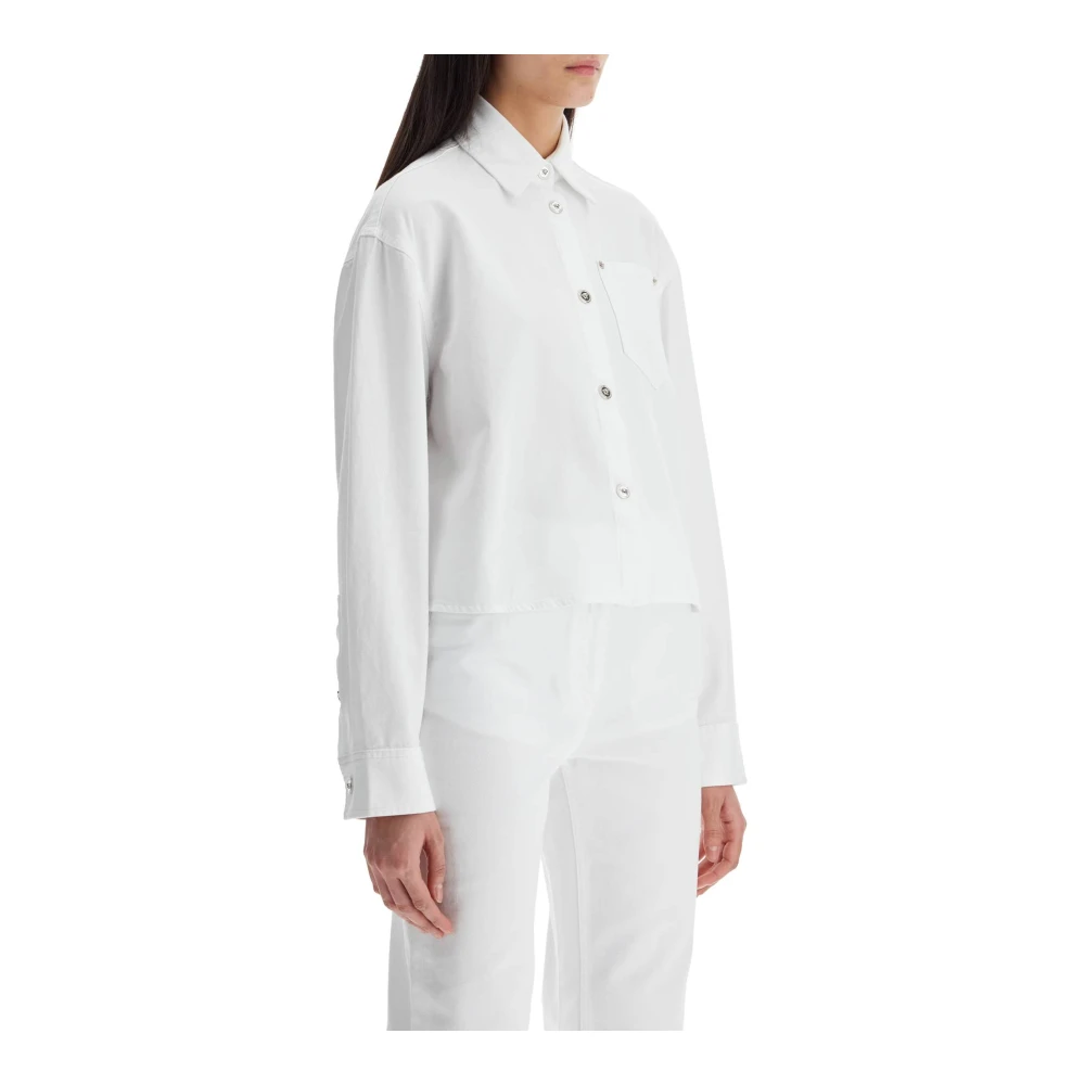 Versace Boxy Katoenen Shirt met Medusa Knopen White Dames