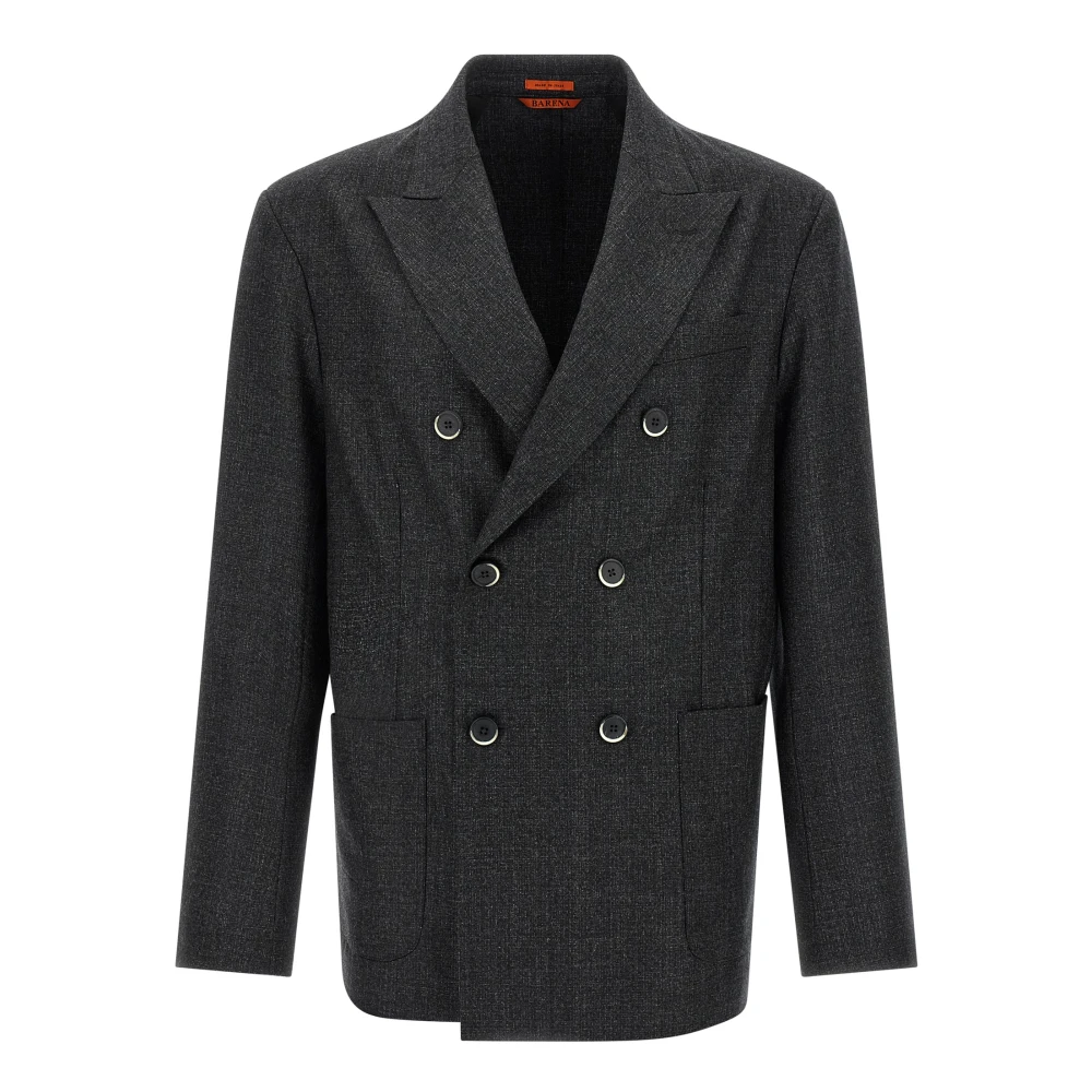 Barena Venezia Men's Gray Doria Double-Breasted Wool Blazer - Blazers - 2XL - Jackets