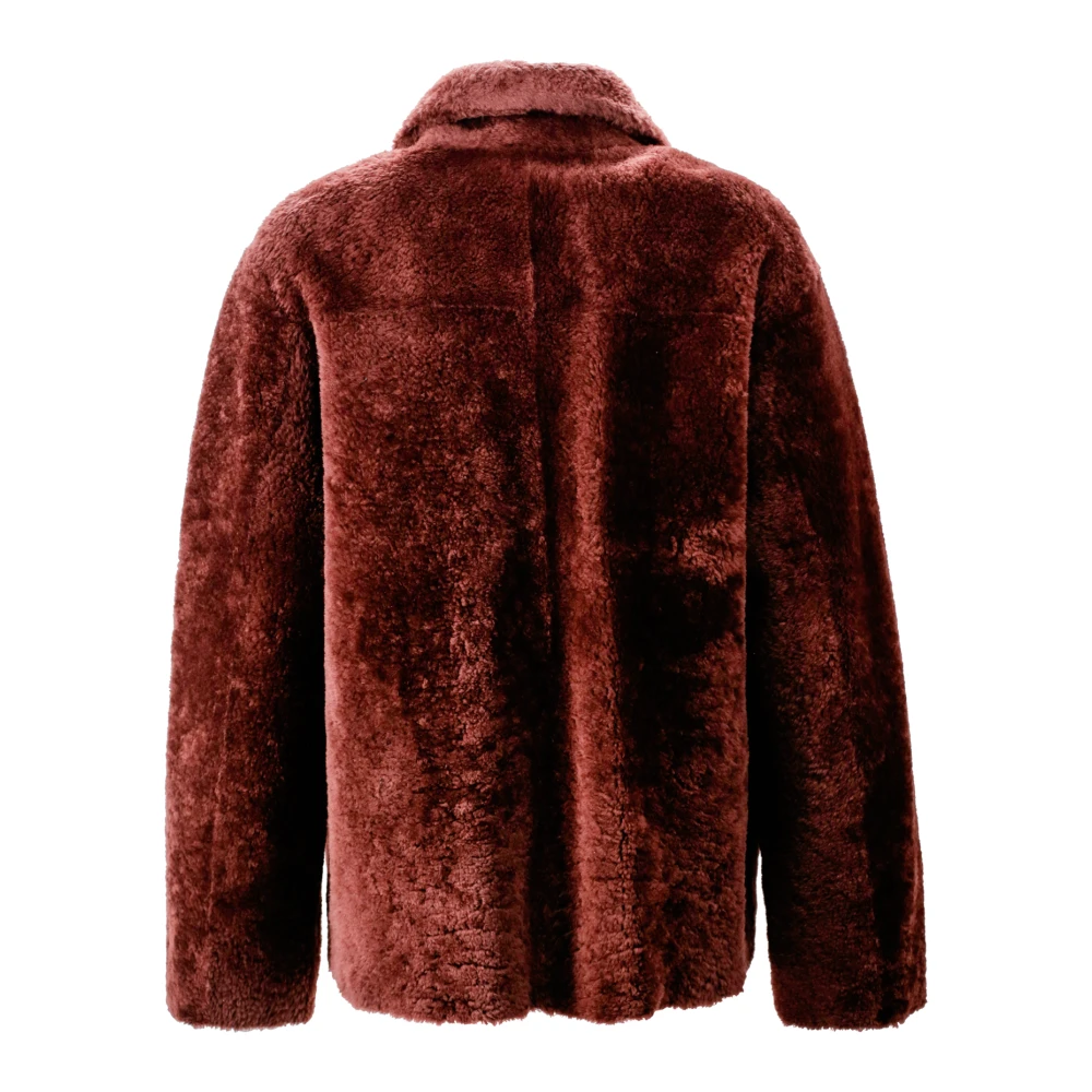 Arma Rode Leren Omkeerbare Jas Red Dames