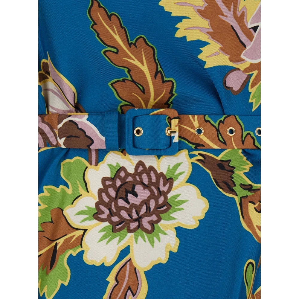 La DoubleJ Bloemen Zijden Lange Jurk Multicolor Dames