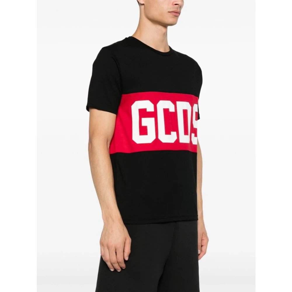 Gcds Zwart Band Logo Regular T-Shirt Black Heren