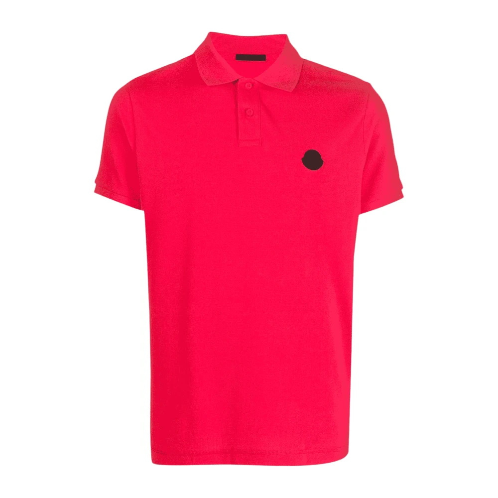 Moncler Rode Katoenen Poloshirt Red Heren