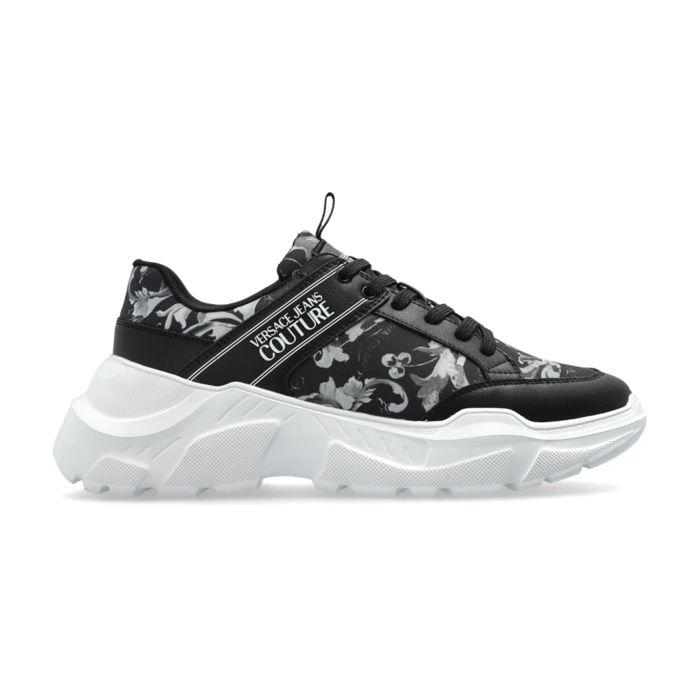 Versace Jeans Couture Sportschoenen met ‘Barocco’ print Heren Schoenen Zwart