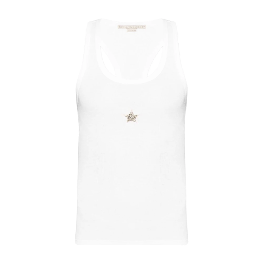 Stella Mccartney Women's White Sleeveless Tops, M, Mini Star Tank Top