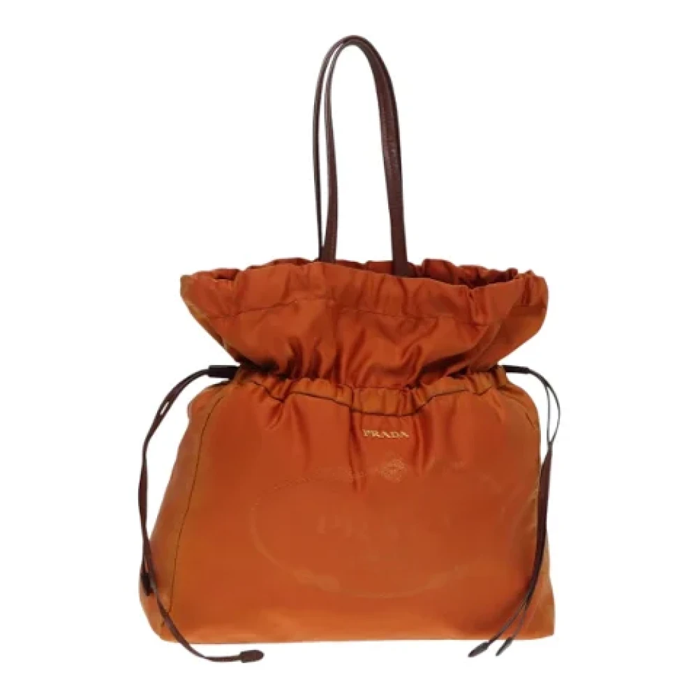 Prada Vintage Pre-owned Leather shoulder-bags Orange Dames