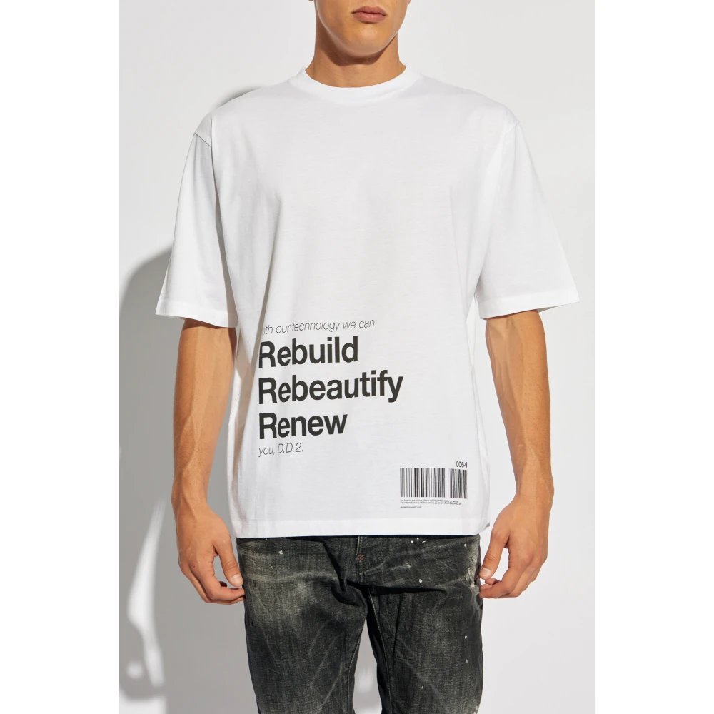 Dsquared2 Bedrukt T-shirt White Heren