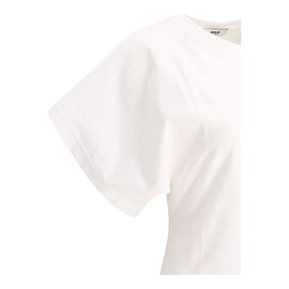 Agolde Britt Katoenen T-Shirt White Dames