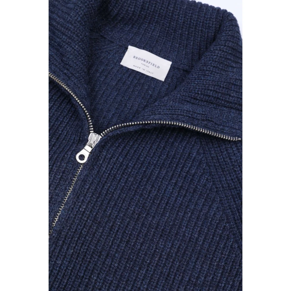 Brooksfield Blauwe Sweaters voor Mannen Blue Heren