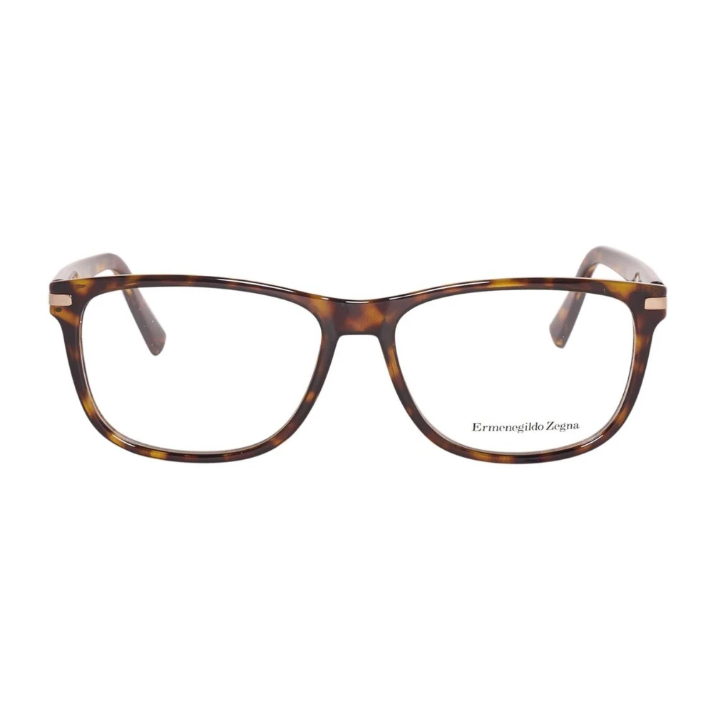 Ermenegildo Zegna Bruine Rechthoekige Optische Monturen Brown Heren