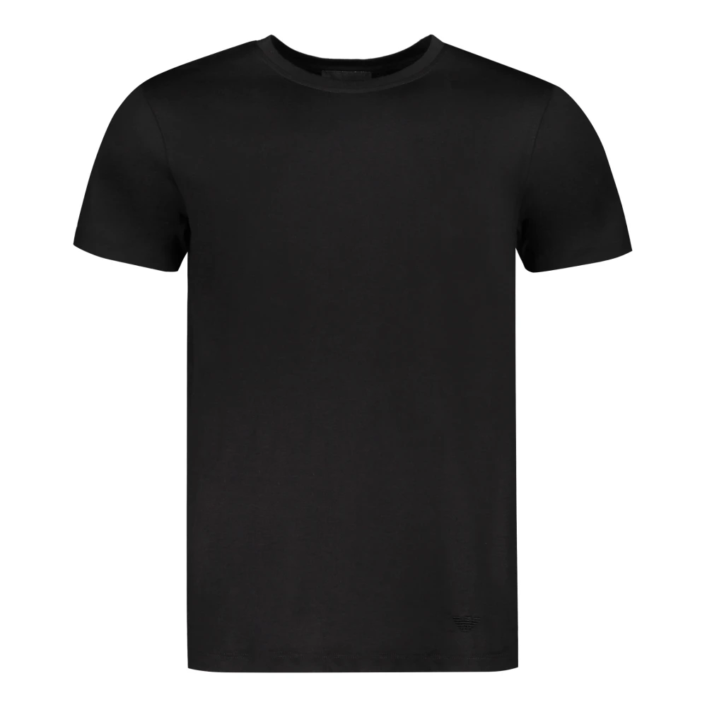 Emporio Armani Geborduurd Logo Crew-neck T-shirt Black Heren