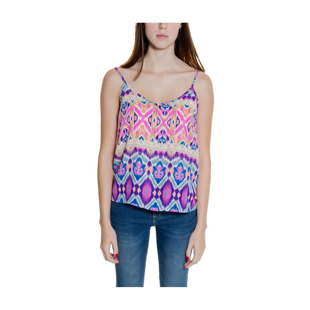 Only Ikat Print Cami Tank Top Pink Dames
