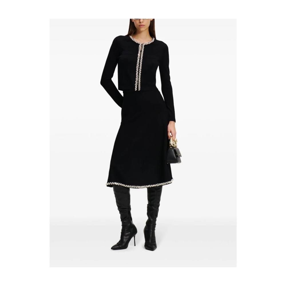 Karl Lagerfeld Zwart Vest MET Kralendetail Black Dames