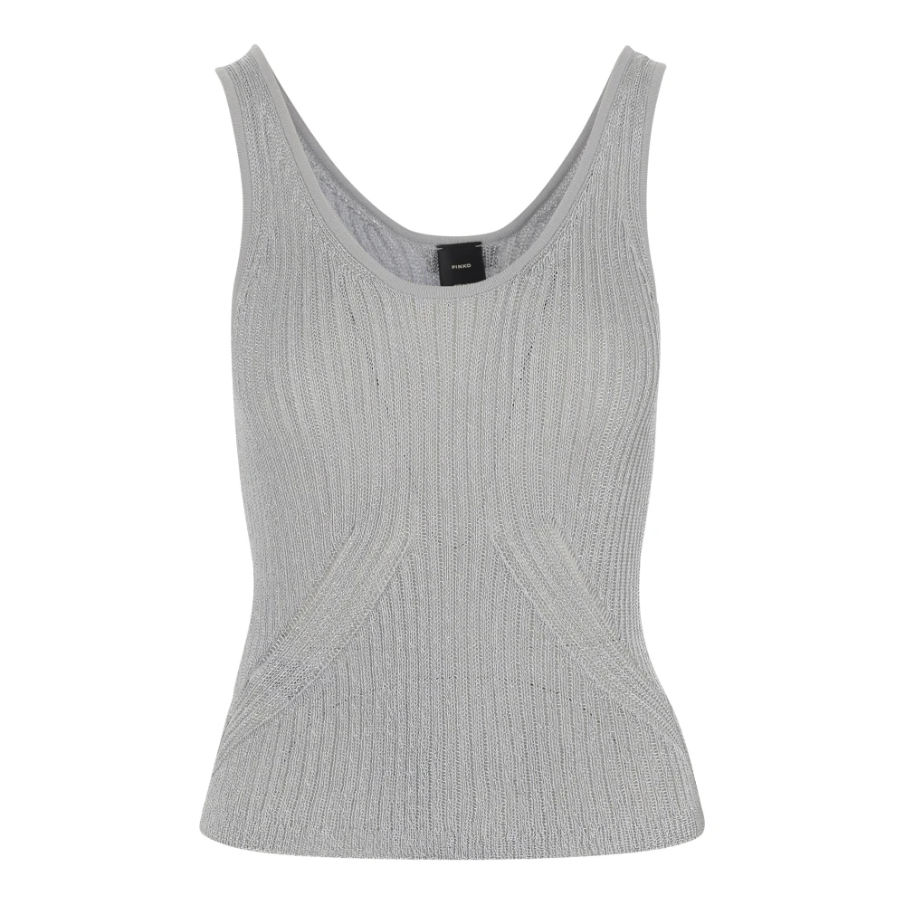 Pinko Women's Gray Viscose Blend Tank Top - Sleeveless Tops - L - Tops