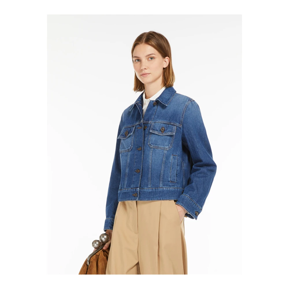 Max Mara Elegante Caduca Jas Blue Dames
