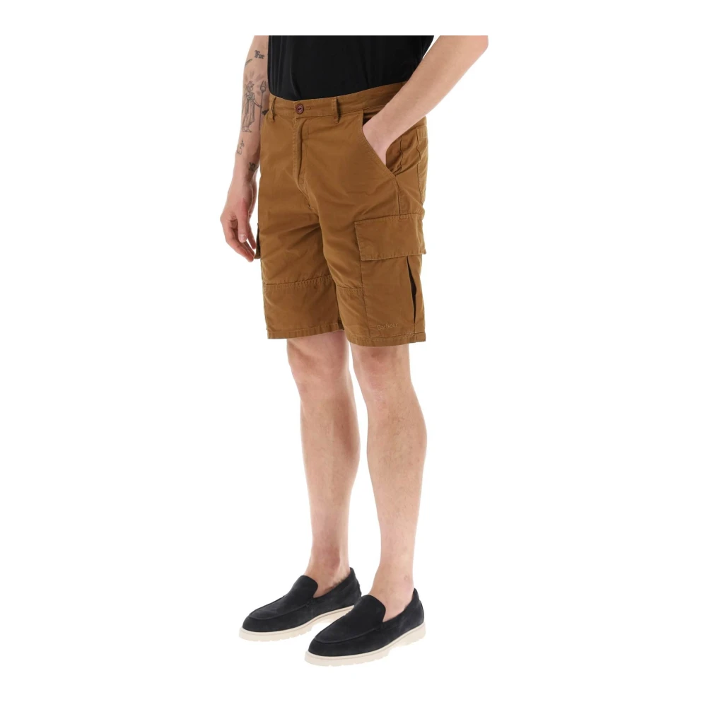 Barbour Cargo Shorts van Garment-Dyed Ripstop Brown Heren